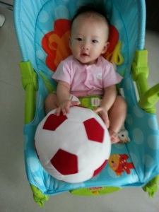 Cutie watches BPL with me. Guess which team? Hehe