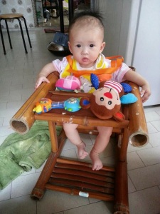 PoPo buy many toys for Cutie and she sat in the exact same chair Darling sat in as a child! How special is that!!!